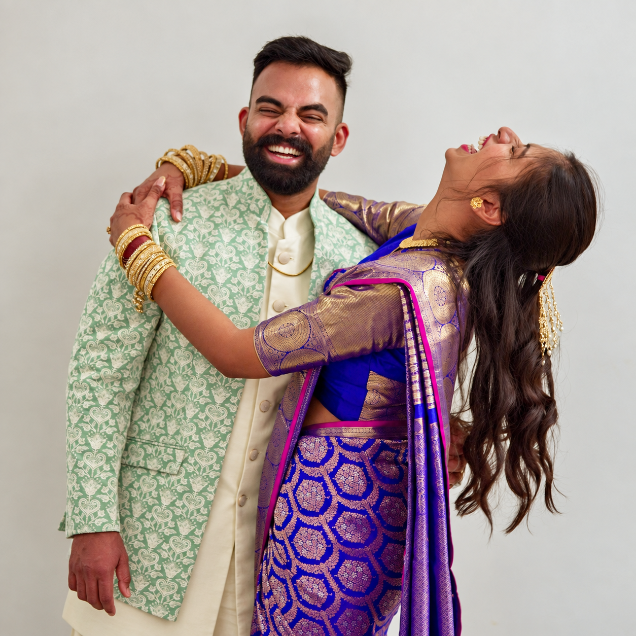 Rhea & Joshua laughing together